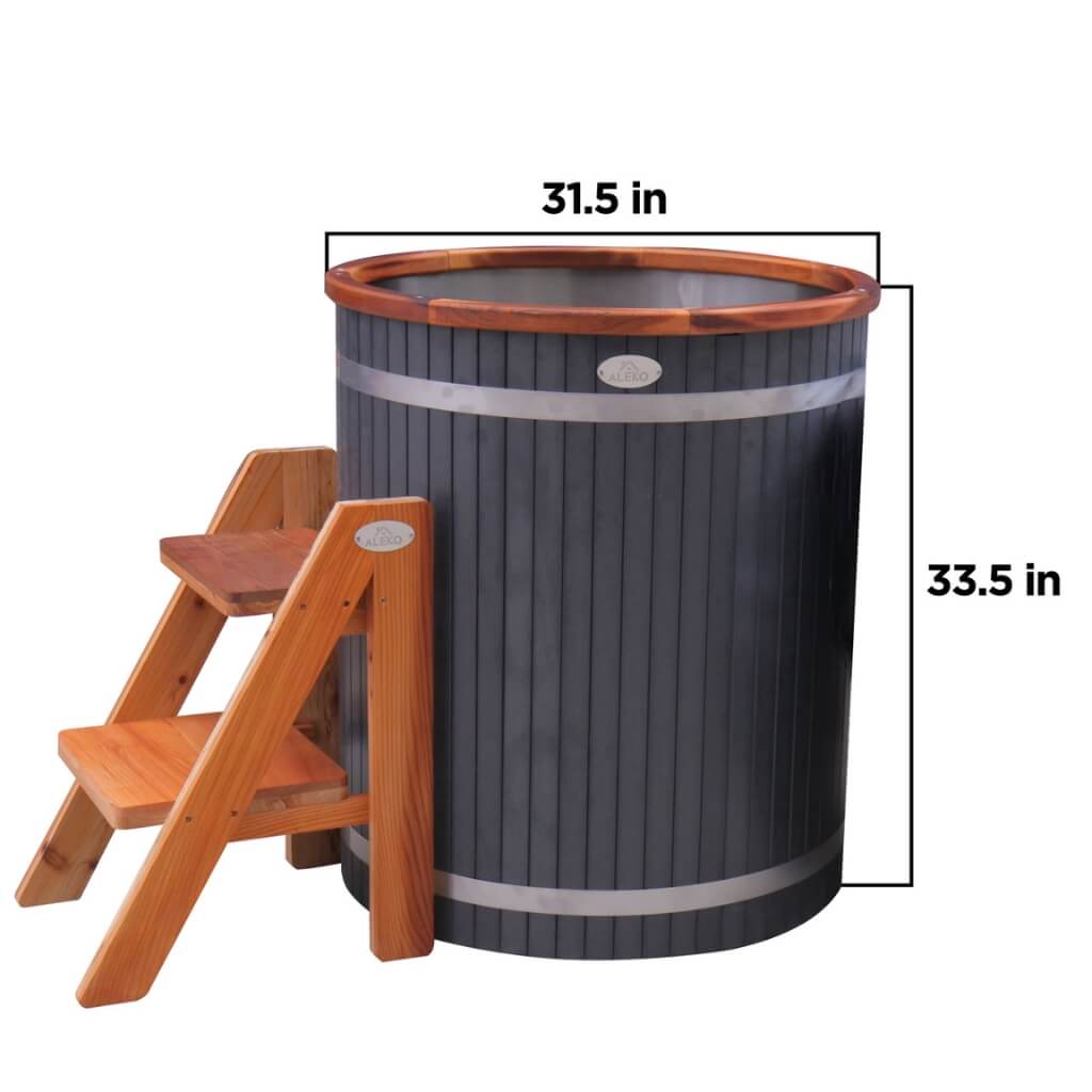 AlekoIce bath Cold Plunge Tank 118 Gallon Wooden TubRBCHTUB-APCold PlungeCold TherapyIce Bath