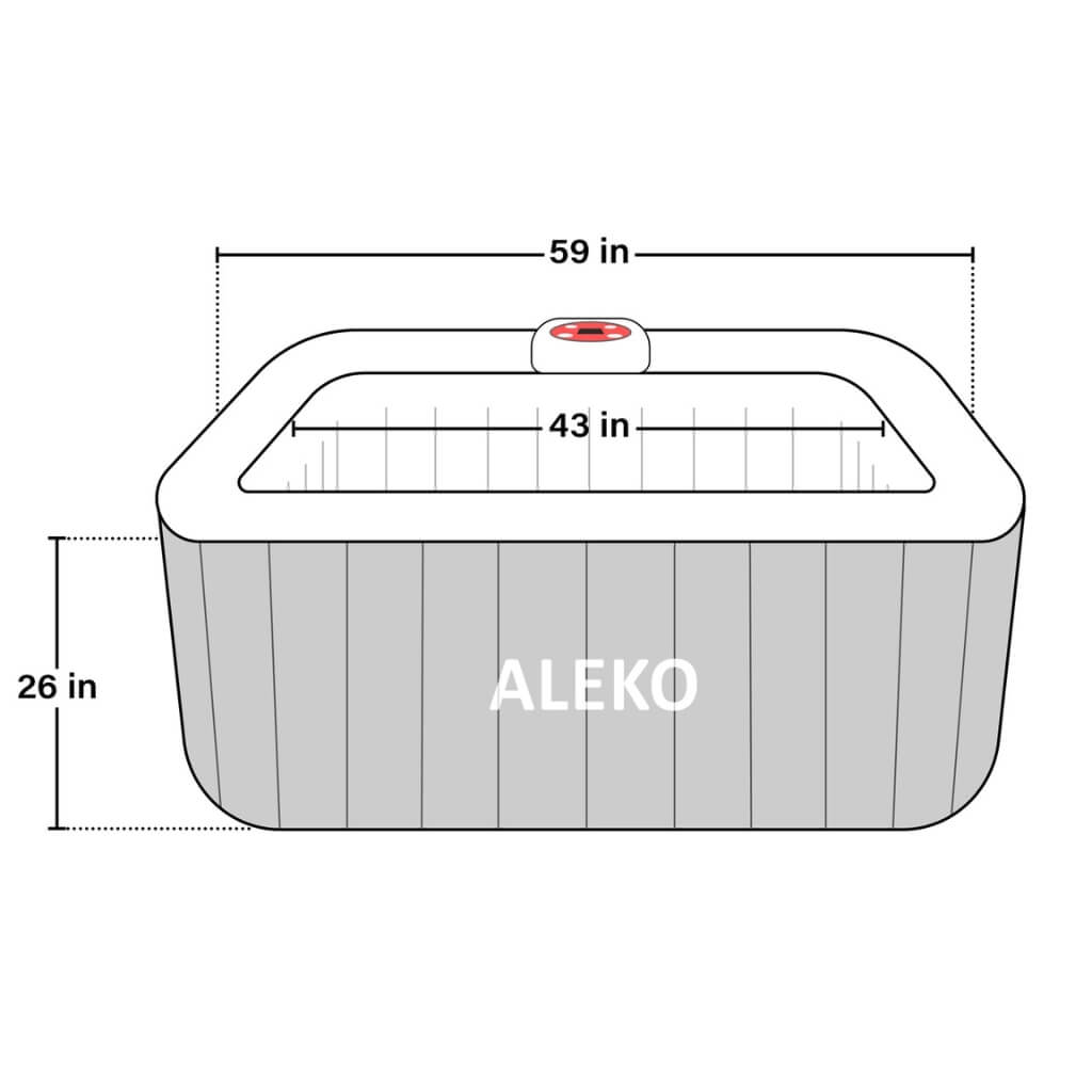 AlekoALEKO Portable Spa 4-Person Jetted Inflatable Hot TubHTISQ4WHGY-APinflatable Hot TubInflatable Hot TubsInflatable Spa