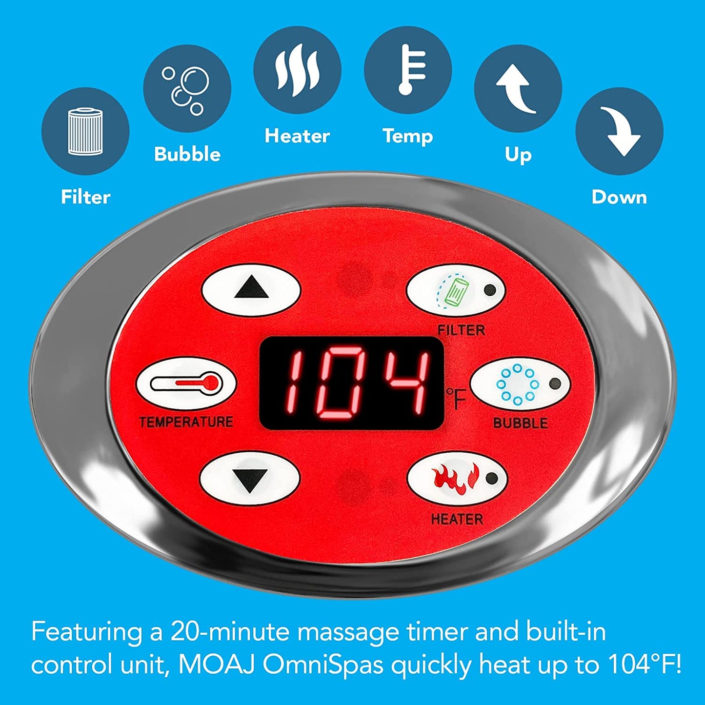 MOAJOmniSpa 4-Person Inflatable Air Jet Bubble Hot TubInflatable Hot TubsInflatable SpaSquare