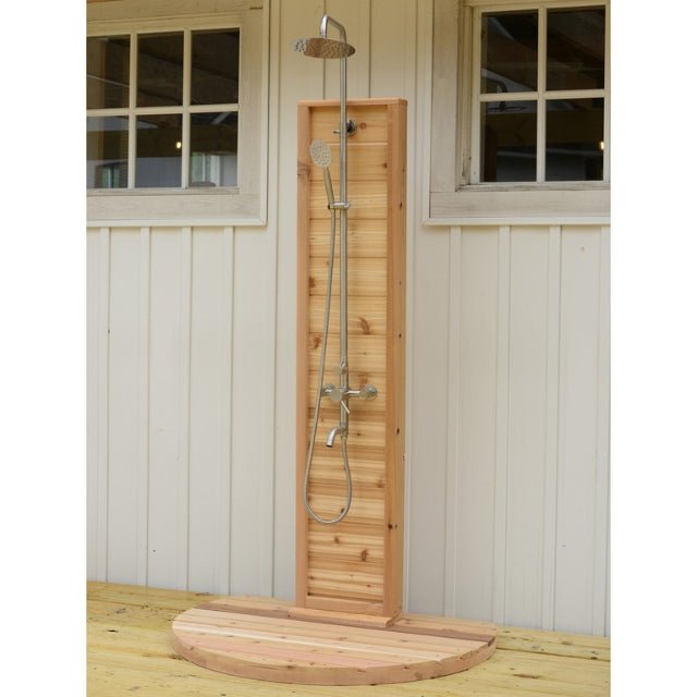 AlekoFree Standing Tower Outdoor Rinse Shower- Stainless SteelSHCEDFL-APFreestanding Outdoor ShowersOutdoor ShowersStainless Steel Outdoor Showers