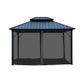 AlekoDouble Roof Hardtop Gazebo 12 x 10 w/ Mosquito Net BlackGAZM10X12-APSunshades