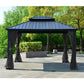AlekoDouble Roof Hardtop Gazebo 12 x 10 w/ Mosquito Net BlackGAZM10X12-APSunshades
