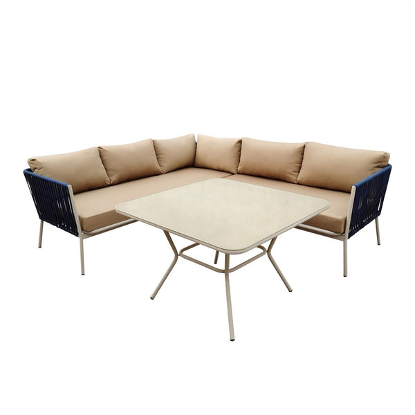 AlekoL-Shaped Patio Sofa Set w/ Coffee Table 5-PersonRFS3BL-APBackyadcoffee TablePatio Furniture