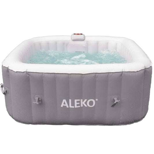 AlekoALEKO Portable Spa 4-Person Jetted Inflatable Hot TubHTISQ4WHGY-APinflatable Hot TubInflatable Hot TubsInflatable Spa