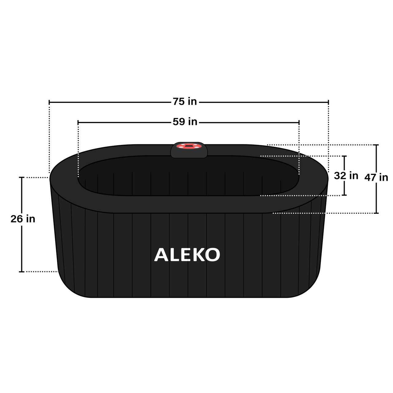 AlekoAleko Oval Inflatable Bubble Jet Hot Tub 2-Person 145 GallonHTIO2BKBK-AP120VInflatable Hot TubsInflatable Spa