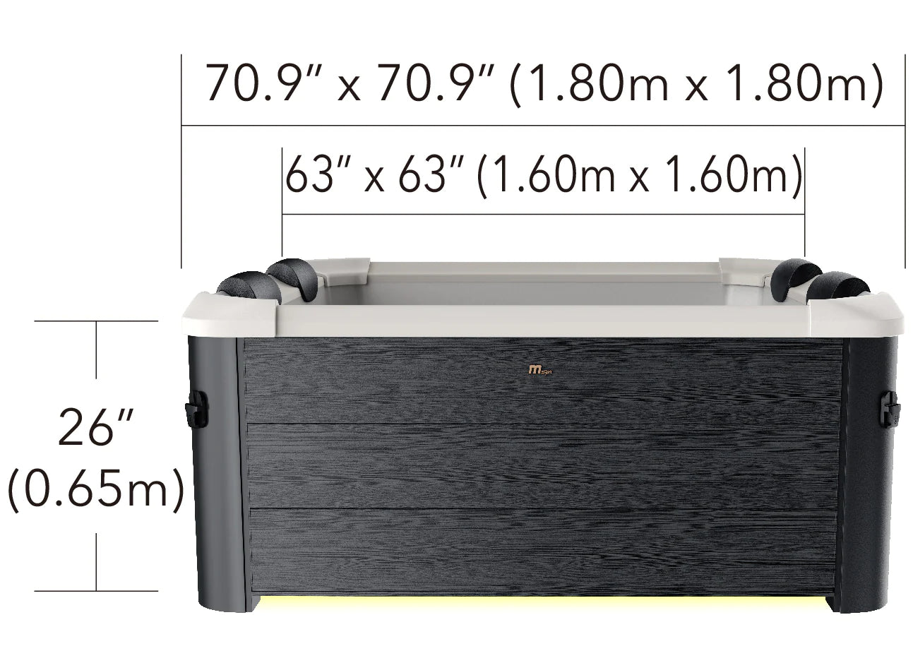 MSpaMSpa Frame Series OSLO Portable Square Hot Tub 6 PersonF-OS063Wnear me