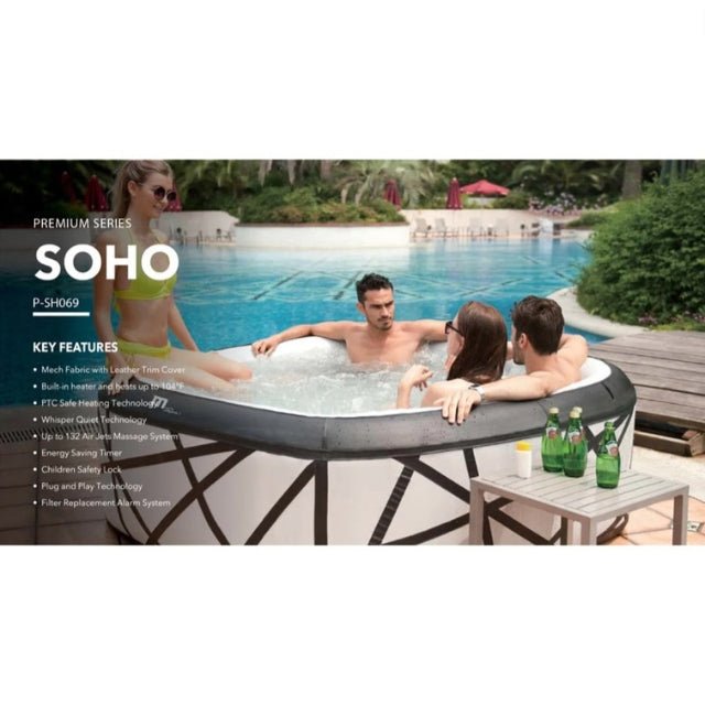 MSpaMSpa Premium Series Soho Inflatable Air Jet Hot Tub 6 PersonUS-HS-AM-PSSBPlug & PlayPortable Spa