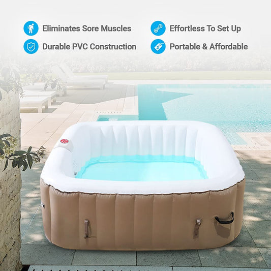 MOAJOmniSpa 4-Person Inflatable Air Jet Bubble Hot TubInflatable Hot TubsInflatable SpaSquare