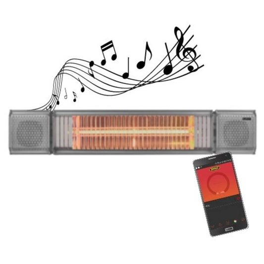 SunHeatOutdoor Weatherproof Electric Wall Mounted Heater with Bluetooth/ Remote Control-Gray-1500w-120v90190011ElectricPatio Heaters