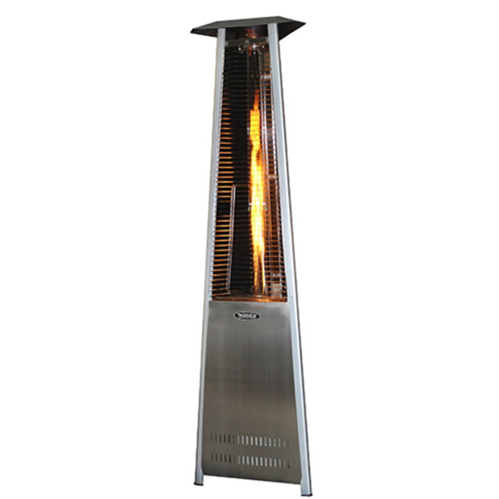 SunHeatVariable Flame Patio Heater: Add Style to Any Outdoor Space with PHTRSS SUNHEAT Triangle Portable Propane Stainless Steel Commercial Decorative Heater99450Patio HeatersPropane