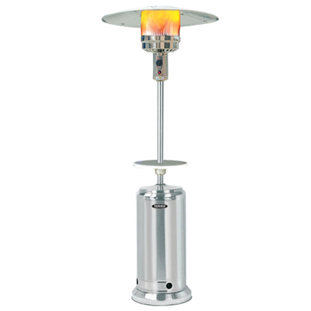 SUNHEAT-Portable Propane Patio Heater Stainless Steel Umbrella Design-Built-in Drink-Table-99425